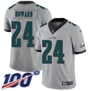 Nike Philadelphia Eagles #24 Jordan Howard Silver Stitched NFL Limited Inverted Legend 100th Season Jersey