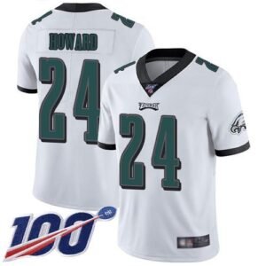 Nike Philadelphia Eagles #24 Jordan Howard White Stitched NFL 100th Season Vapor Limited Jersey