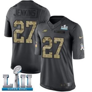 Nike Philadelphia Eagles #27 Malcolm Jenkins Black Super Bowl LII Stitched NFL Limited 2016 Salute To Service Jersey