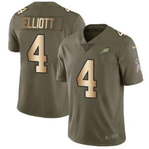 Nike Philadelphia Eagles #4 Jake Elliott Olive/Gold Stitched NFL Limited 2017 Salute To Service Jersey