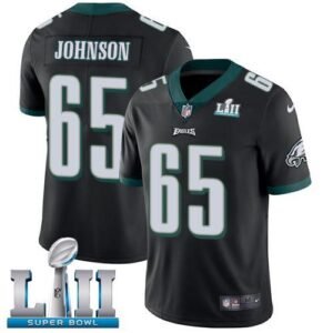 Nike Philadelphia Eagles #65 Lane Johnson Black Alternate Super Bowl LII Stitched NFL Vapor Untouchable Limited Jersey