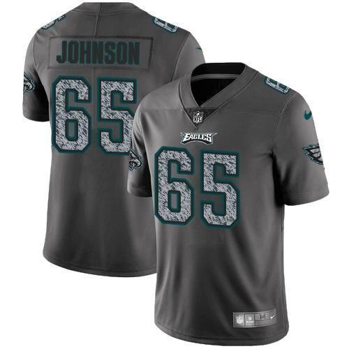 Nike Philadelphia Eagles #65 Lane Johnson Gray Static Stitched NFL Vapor Untouchable Limited Jersey