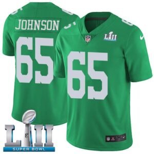 Nike Philadelphia Eagles #65 Lane Johnson Green Super Bowl LII Stitched NFL Limited Rush Jersey