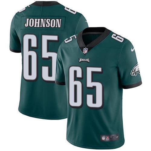Nike Philadelphia Eagles #65 Lane Johnson Midnight Green Team Color Stitched NFL Vapor Untouchable Limited Jersey