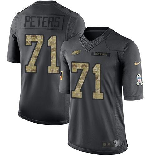 Nike Philadelphia Eagles #71 Jason Peters Black Stitched NFL Limited 2016 Salute To Service Jersey