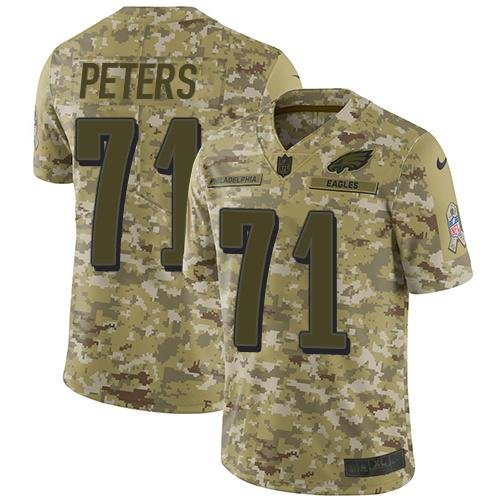 Nike Philadelphia Eagles #71 Jason Peters Camo Stitched NFL Limited 2018 Salute To Service Jersey