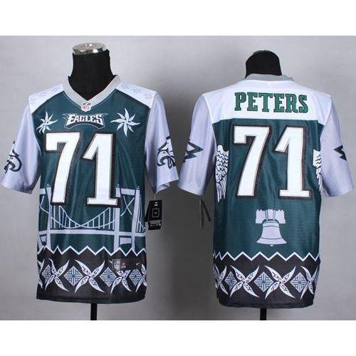 Nike Philadelphia Eagles #71 Jason Peters Midnight Green Stitched NFL Elite Noble Fashion Jersey