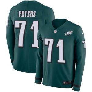 Nike Philadelphia Eagles #71 Jason Peters Midnight Green Team Color Stitched NFL Limited Therma Long Sleeve Jersey