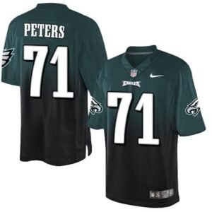 Nike Philadelphia Eagles #71 Jason Peters Midnight Green/Black Stitched NFL Elite Fadeaway Fashion Jersey