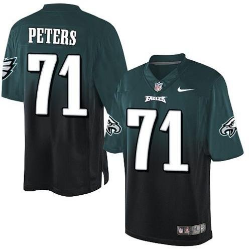 Nike Philadelphia Eagles #71 Jason Peters Midnight Green/Black Stitched NFL Elite Fadeaway Fashion Jersey