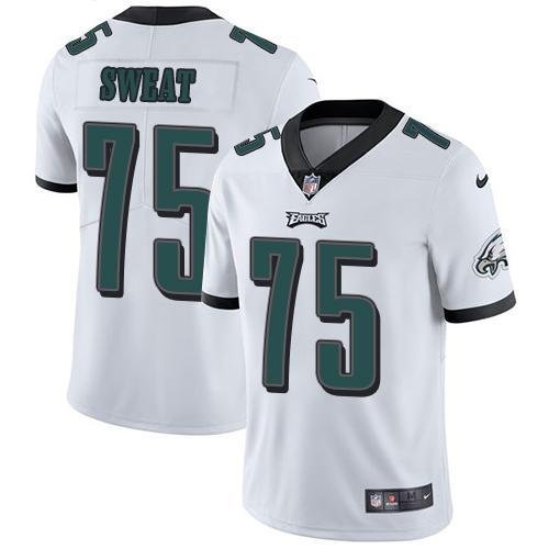 Nike Philadelphia Eagles #75 Josh Sweat White Stitched NFL Vapor Untouchable Limited Jersey