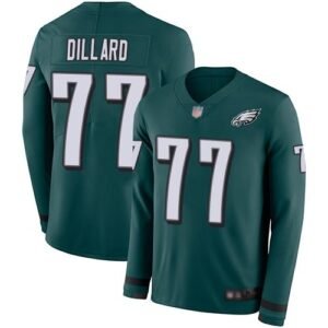 Nike Philadelphia Eagles #77 Andre Dillard Midnight Green Team Color Stitched NFL Limited Therma Long Sleeve Jersey