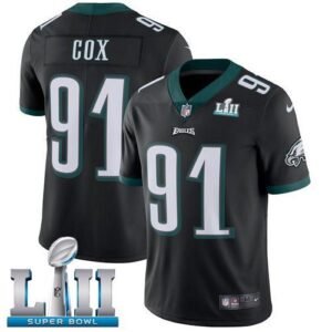 Nike Philadelphia Eagles #91 Fletcher Cox Black Alternate Super Bowl LII Stitched NFL Vapor Untouchable Limited Jersey