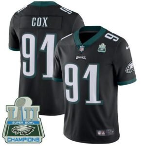 Nike Philadelphia Eagles #91 Fletcher Cox Black Alternate Super Bowl LII Champions Stitched NFL Vapor Untouchable Limited Jersey