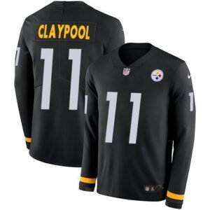 Nike Pittsburgh Steelers #11 Chase Claypool Black Team Color Stitched NFL Limited Therma Long Sleeve Jersey