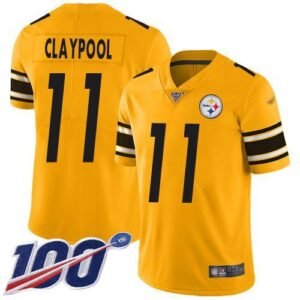 Nike Pittsburgh Steelers #11 Chase Claypool Gold Stitched NFL Limited Inverted Legend 100th Season Jersey