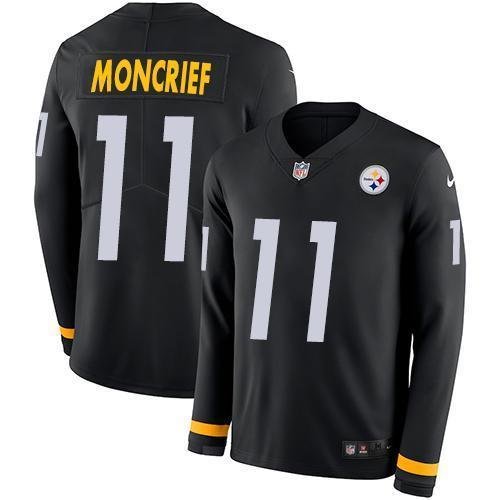 Nike Pittsburgh Steelers #11 Donte Moncrief Black Team Color Stitched NFL Limited Therma Long Sleeve Jersey