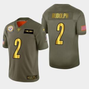 Nike Pittsburgh Steelers #2 Mason Rudolph Olive Gold 2019 Salute to Service NFL 100 Limited Jersey