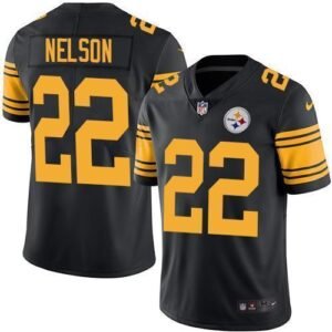 Nike Pittsburgh Steelers #22 Steven Nelson Black Stitched NFL Limited Rush Jersey
