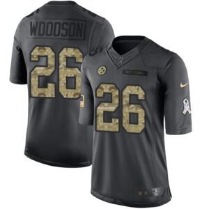 Nike Pittsburgh Steelers #26 Rod Woodson Black Stitched NFL Limited 2016 Salute to Service Jersey