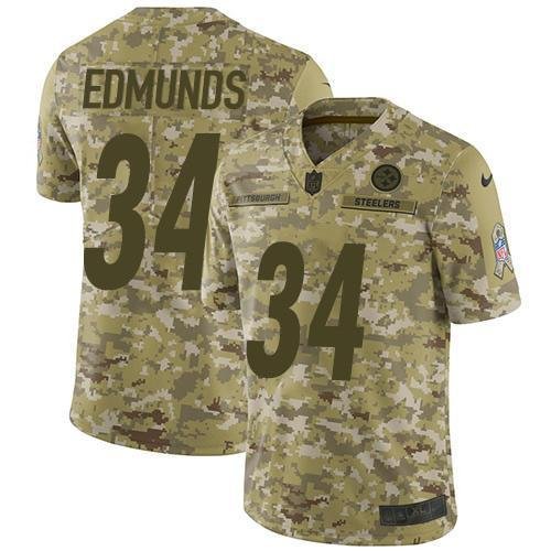 Nike Pittsburgh Steelers #34 Terrell Edmunds Camo Stitched NFL Limited 2018 Salute To Service Jersey
