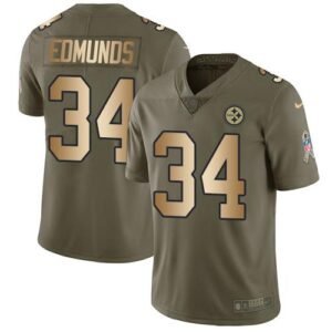 Nike Pittsburgh Steelers #34 Terrell Edmunds Olive/Gold Stitched NFL Limited 2017 Salute To Service Jersey