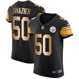 Nike Pittsburgh Steelers #50 Ryan Shazier Black Team Color Stitched NFL Elite Gold Jersey