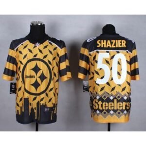 Nike Pittsburgh Steelers #50 Ryan Shazier Gold Stitched NFL Elite Noble Fashion Jersey