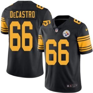 Nike Pittsburgh Steelers #66 David DeCastro Black Stitched NFL Limited Rush Jersey