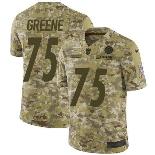 Nike Pittsburgh Steelers #75 Joe Greene Camo Stitched NFL Limited 2018 Salute To Service Jersey