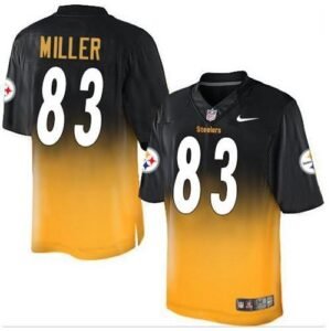 Nike Pittsburgh Steelers #83 Heath Miller Black/Gold Stitched NFL Elite Fadeaway Fashion Jersey