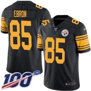 Nike Pittsburgh Steelers #85 Eric Ebron Black Stitched NFL Limited Rush 100th Season Jersey