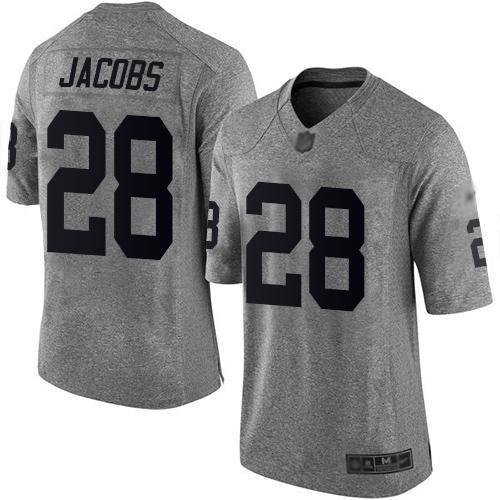 Nike Raiders #28 Josh Jacobs Gray Stitched NFL Limited Gridiron Gray Jersey