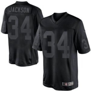 Nike Raiders #34 Bo Jackson Black Stitched NFL Drenched Limited Jersey