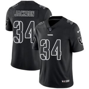 Nike Raiders #34 Bo Jackson Black Stitched NFL Limited Rush Impact Jersey