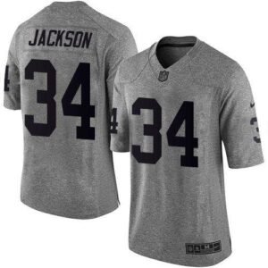 Nike Raiders #34 Bo Jackson Gray Stitched NFL Limited Gridiron Gray Jersey