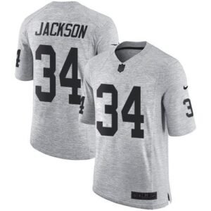 Nike Raiders #34 Bo Jackson Gray Stitched NFL Limited Gridiron Gray II Jersey