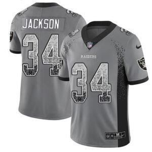 Nike Raiders #34 Bo Jackson Gray Stitched NFL Limited Rush Drift Fashion Jersey