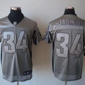 Nike Raiders #34 Bo Jackson Grey Shadow Stitched NFL Elite Jersey