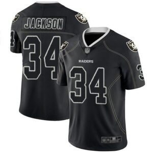 Nike Raiders #34 Bo Jackson Lights Out Black Stitched NFL Limited Rush Jersey