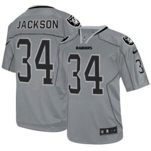 Nike Raiders #34 Bo Jackson Lights Out Grey Stitched NFL Elite Jersey
