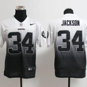 Nike Raiders #34 Bo Jackson White/Black Stitched NFL Elite Fadeaway Fashion Jersey