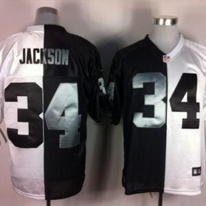 Nike Raiders #34 Bo Jackson White/Black Stitched NFL Elite Split Jersey
