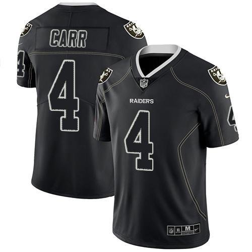 Nike Raiders #4 Derek Carr Lights Out Black Stitched NFL Limited Rush Jersey