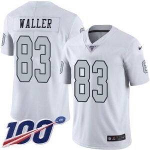 Nike Raiders #83 Darren Waller White Stitched NFL Limited Rush 100th Season Jersey