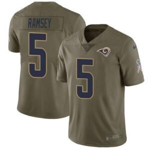 Nike Rams #5 Jalen Ramsey Olive Stitched NFL Limited 2017 Salute To Service Jersey