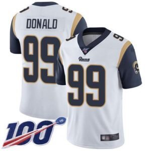 Nike Rams #99 Aaron Donald White Stitched NFL 100th Season Vapor Limited Jersey