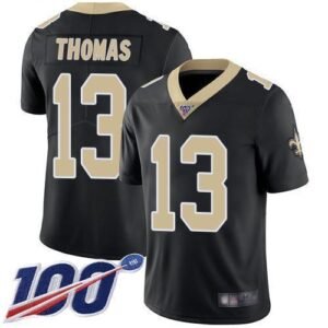 Nike Saints #13 Michael Thomas Black Team Color Stitched NFL 100th Season Vapor Limited Jersey