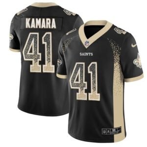 Nike Saints #41 Alvin Kamara Black Team Color Stitched NFL Limited Rush Drift Fashion Jersey