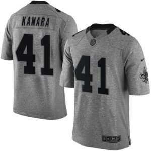 Nike Saints #41 Alvin Kamara Gray Stitched NFL Limited Gridiron Gray Jersey